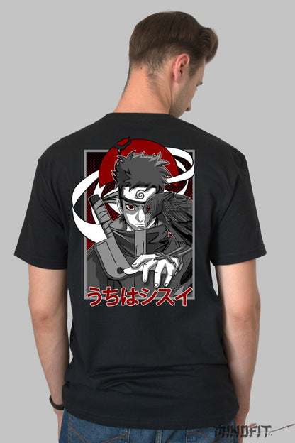 Tricou Anime Naruto Shisui Uchiha barbat negru spate