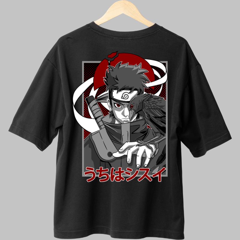 Tricou Anime Naruto Shisui Uchiha negru spate