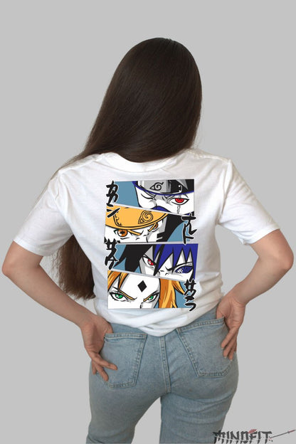 Tricou Anime Naruto The Power Of Looks dama alb spate
