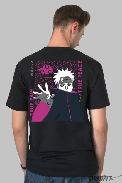 Tricou Anime Naruto True Pain barbat negru spate
