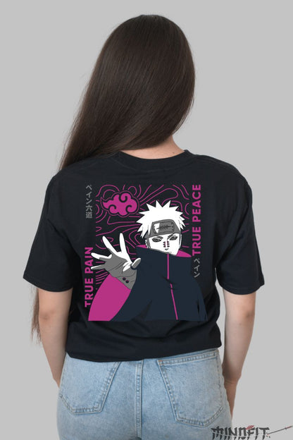 Tricou Anime Naruto True Pain dama negru spate