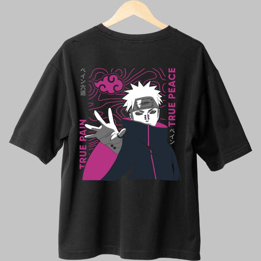Tricou Anime Naruto True Pain negru spate