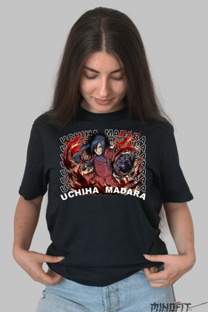 Tricou Anime Naruto Uchiha Madara dama negru fata