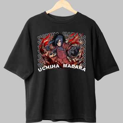 Tricou Anime Naruto Uchiha Madara negru fata