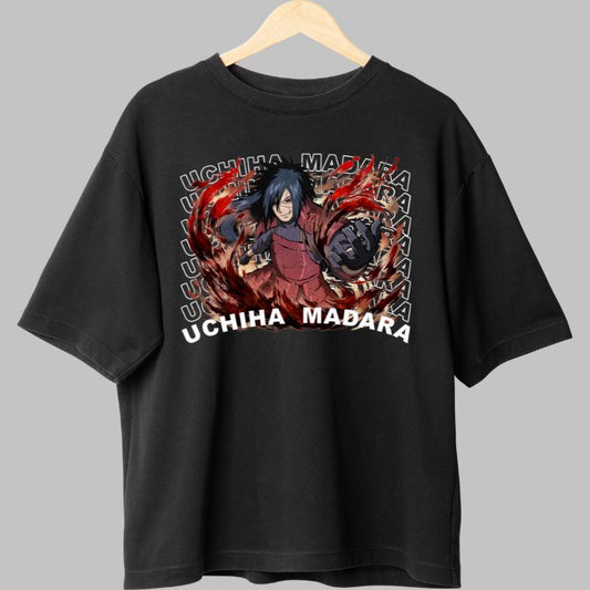 Tricou Anime Naruto Uchiha Madara negru fata