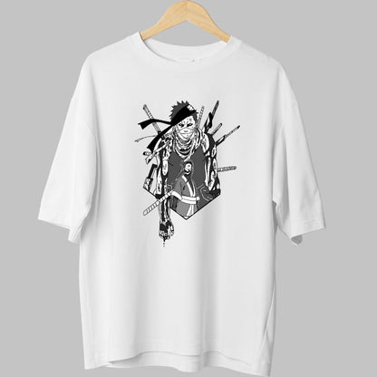 Tricou Anime Naruto Zabuza Creepy alb fata