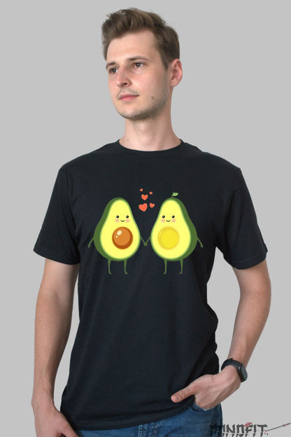 Tricou Avocado Couple barbat negru fata
