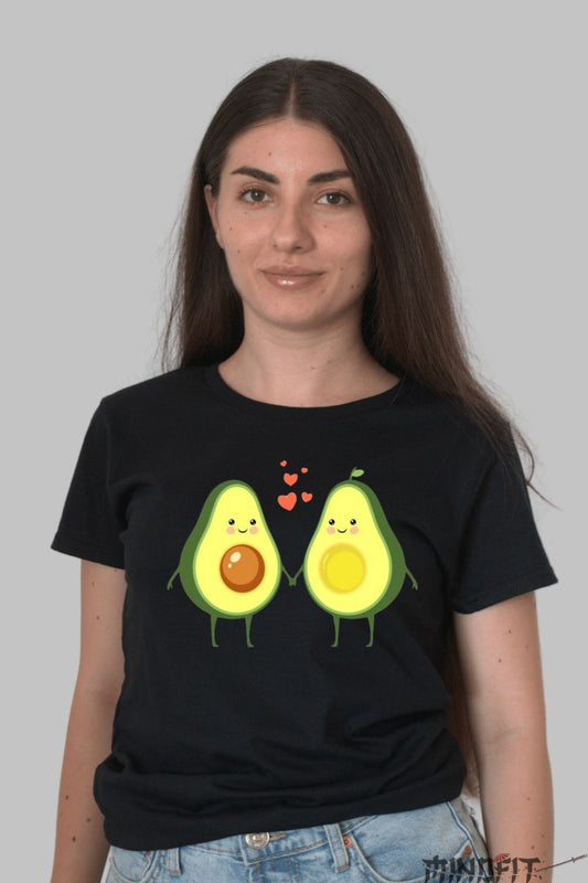 Tricou Avocado Couple dama negru fata