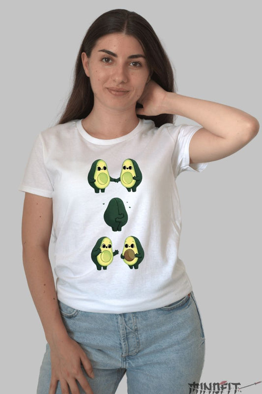 Tricou Avocado Love dama alb fata