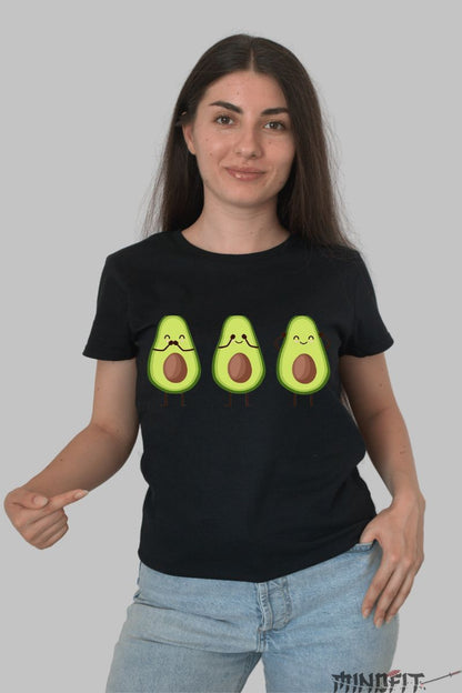 Tricou Avocado dama negru fata