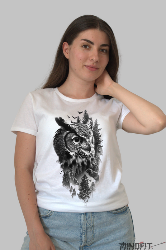 Tricou Bufnita Siberiana dama alb fata