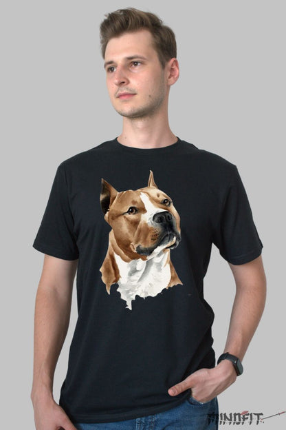 Tricou Caine Amstaff barbat negru fata