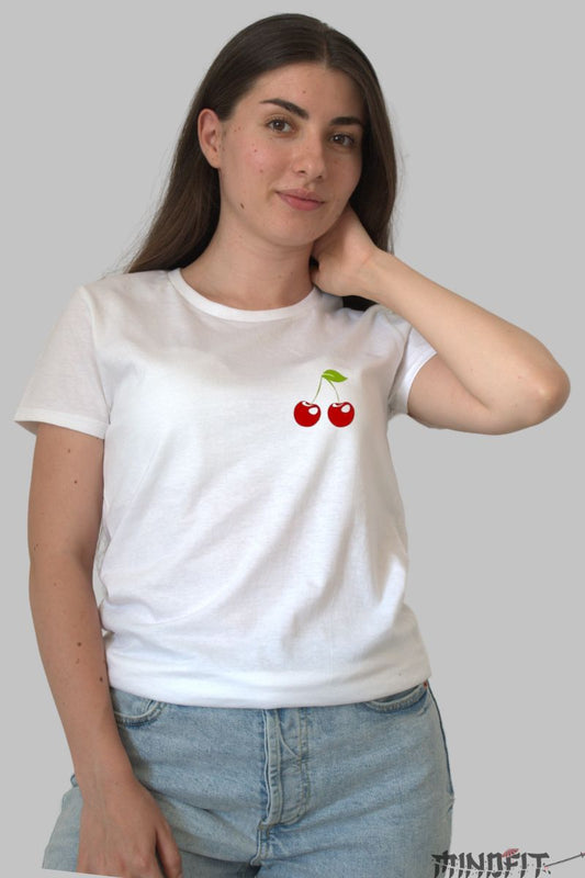 Tricou Cherry Sweet dama alb fata