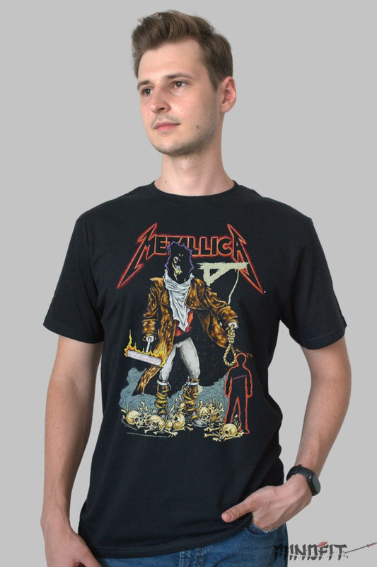 Tricou Cu Metallica Death Dealer barbat negru
