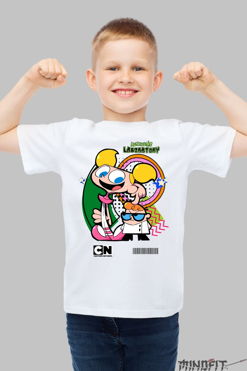Tricou Dexter Laboratory Cartoon Network Classic baiat alb