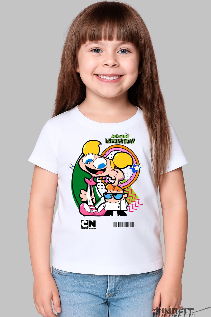 Tricou Dexter Laboratory Cartoon Network Classic fata alb