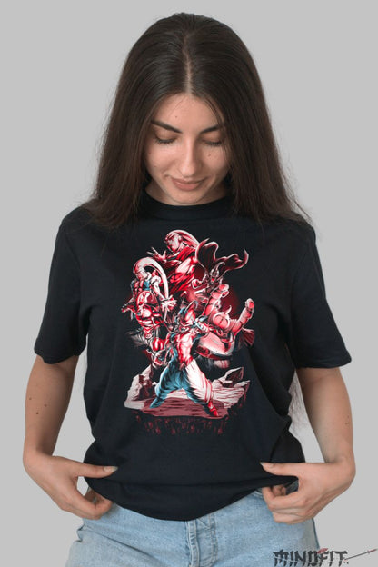 Tricou Dragon Ball Majin Buu Creepy dama negru fata