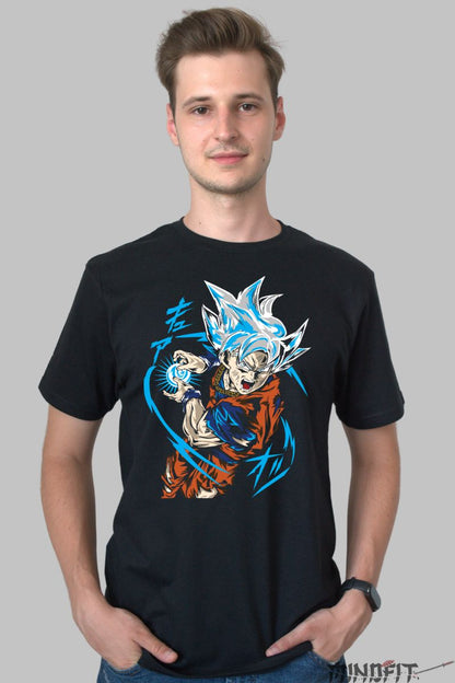 Tricou Dragon Ball Son Goku Angry barbat negru fata