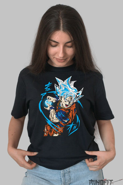 Tricou Dragon Ball Son Goku Angry dama negru fata