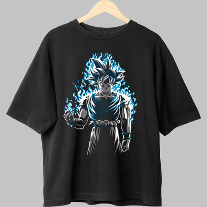Tricou Dragon Ball Son Goku In Flames  negru fata