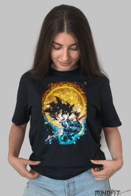 Tricou Dragon Ball Son Goku Kid dama negru fata