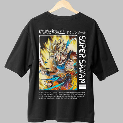 Tricou Dragon Ball Son Goku Saiyani negru spate