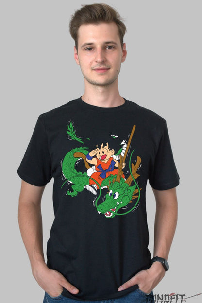 Tricou Dragon Ball Son Goku The Adventurer barbat negru fata
