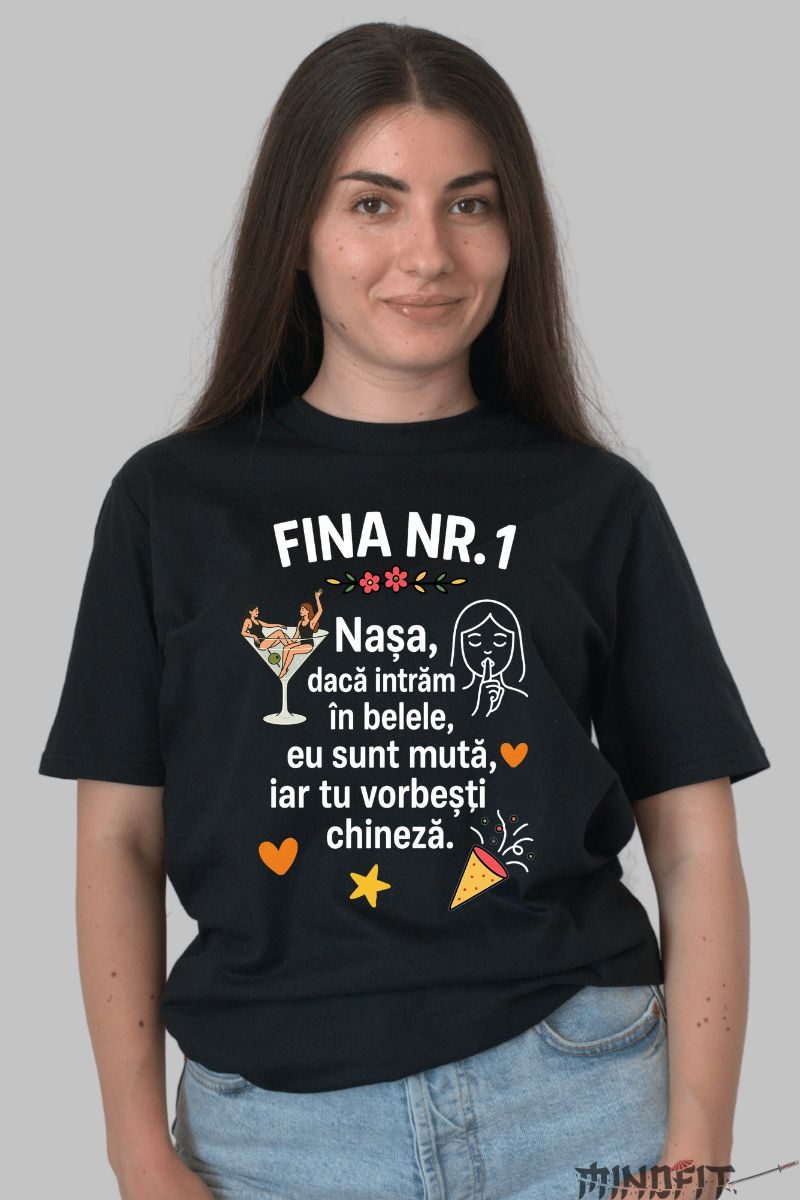 Tricou Fina Nr.1 – Mesaj Amuzant pentru Nasa dama negru