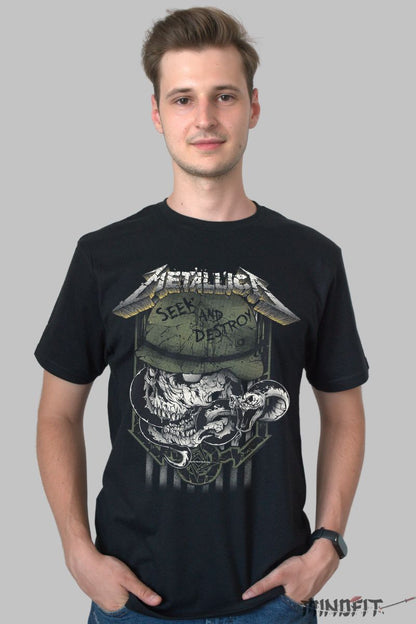 Tricou Metallica Army Skull barbat negru