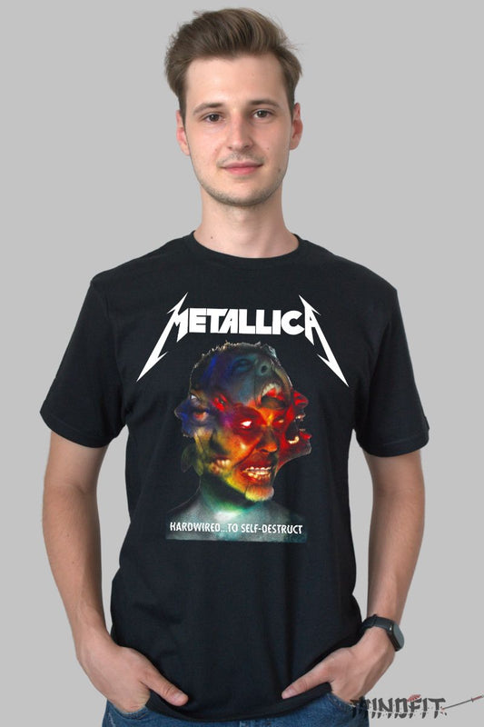 Tricou Metallica Furia Culorilor barbat negru fata