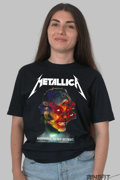 Tricou Metallica Furia Culorilor dama negru fata