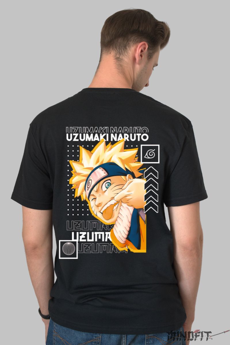 Tricou Naruto Childish barbat negru spate