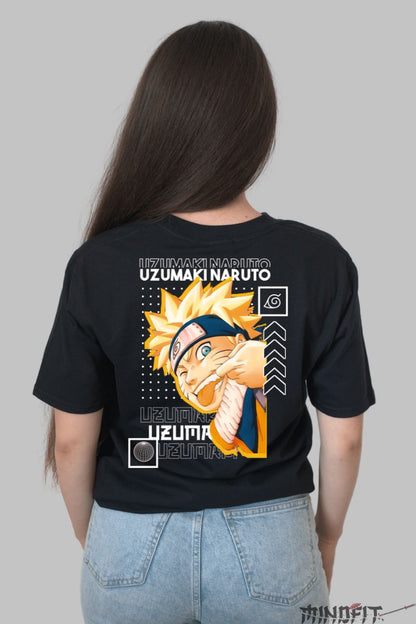Tricou Naruto Childish dama negru spate