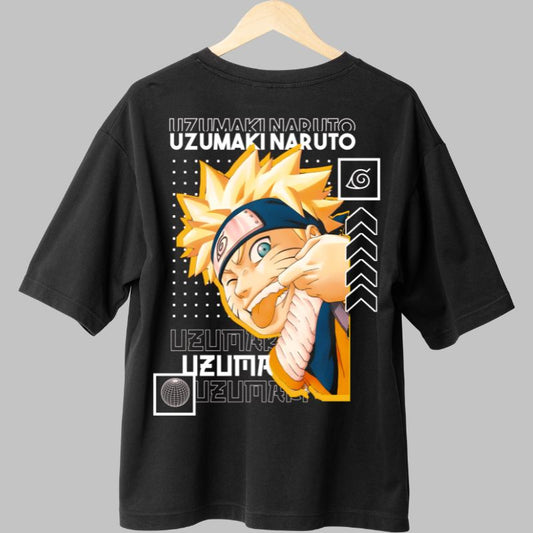 Tricou Naruto Childish negru spate