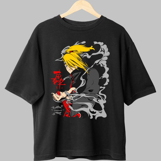 Tricou Naruto Deidara Hidden Magic negru fata