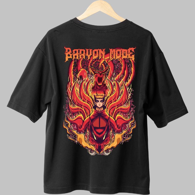 Tricou Naruto Flame Baryon negru spate