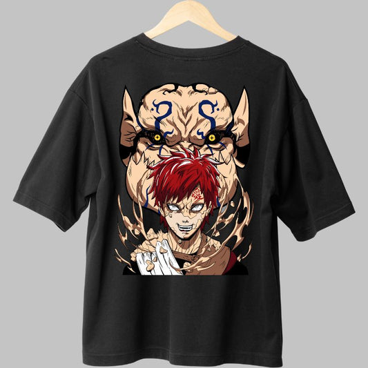 Tricou Naruto Gaara Desert Mania negru spate