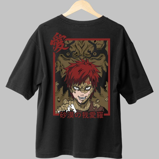 Tricou Naruto Gaara The Silent Fighter negru spate