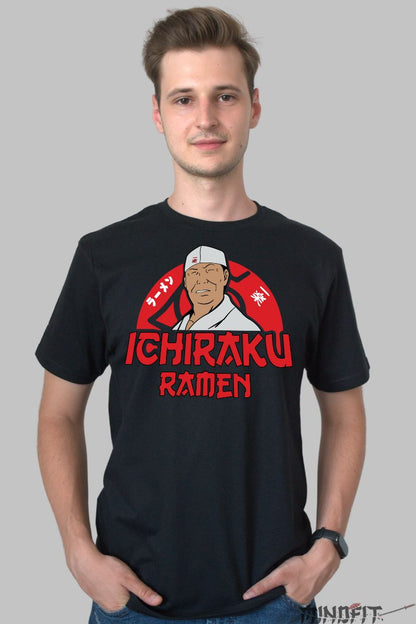 Tricou Naruto Ichiraku Ramen barbat negru fata