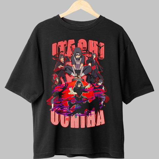 Tricou Naruto Itachi Ninja negru fata