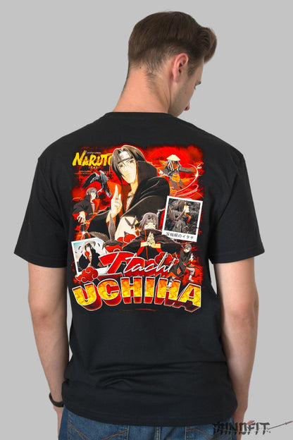 Tricou Naruto Itachi With Iconic Scenes barbat negru spate