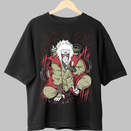 Tricou Naruto Jiraya And The Wise Frogs negru fata