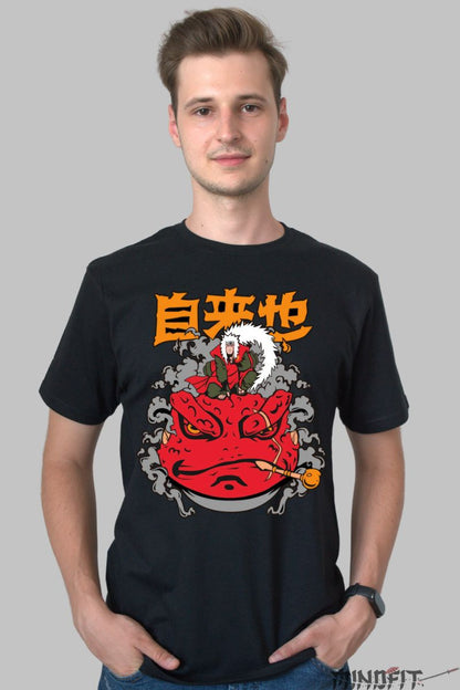 Tricou Naruto Jiraya Gamabunta barbat negru fata