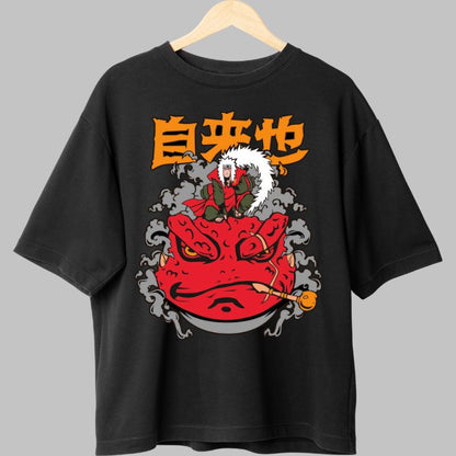 Tricou Naruto Jiraya Gamabunta negru fata
