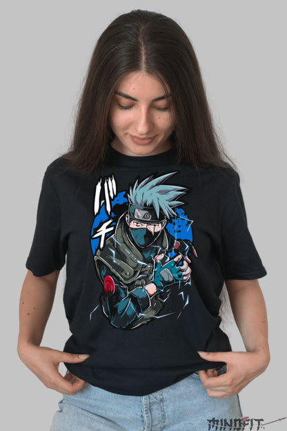 Tricou Naruto Kakashi Iron Mask dama negru fata