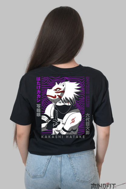 Tricou Naruto Kakashi Jonin dama negru spate