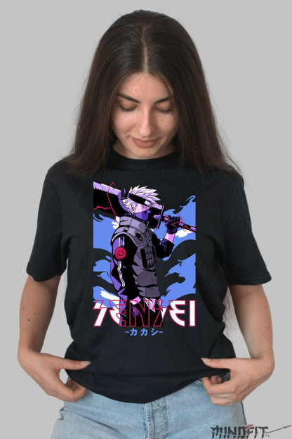 Tricou Naruto Kakashi Sensei dama negru fata