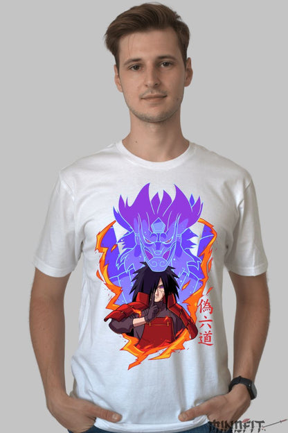 Tricou Naruto Mandra's Help barbat alb fata