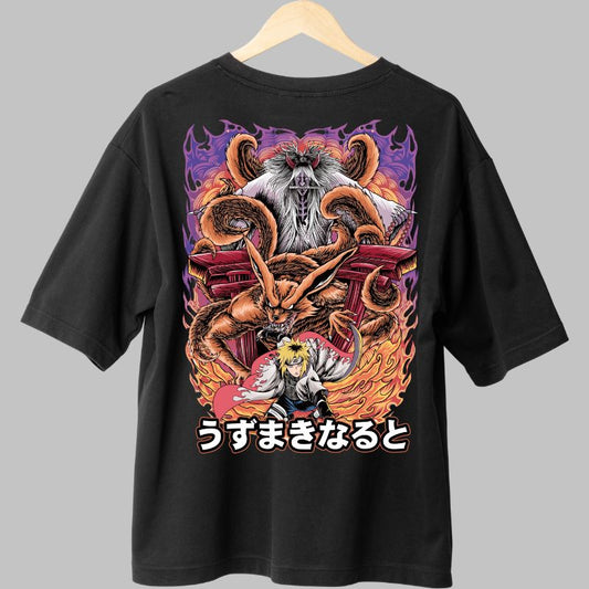 Tricou Naruto Minato Uzumaki negru spate