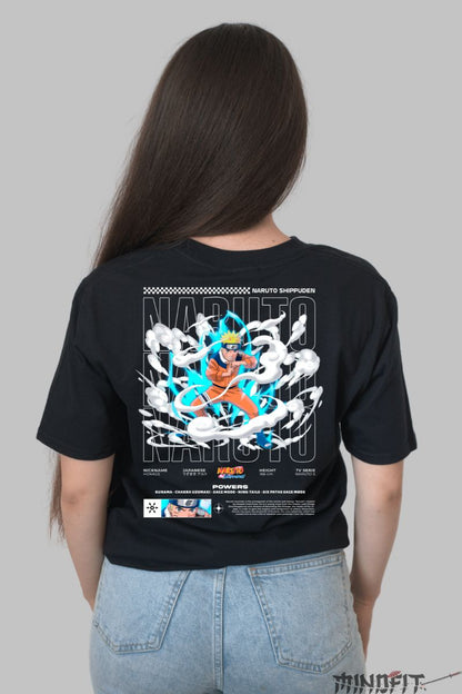 Tricou Naruto Powers dama negru spate